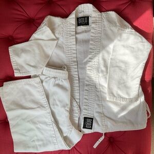 Kids White Martial Arts Gi Jacket + Pant Small Bold by Bloom
